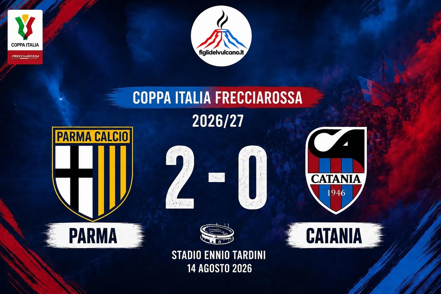 Parma-Catania 2-0 Coppa Italia 2026/27