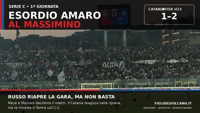 Catania Inter U23 1-2 al Massimino