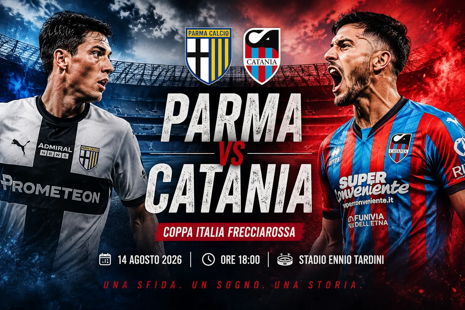 Parma-Catania, Coppa Italia 2026 allo Stadio Ennio Tardini